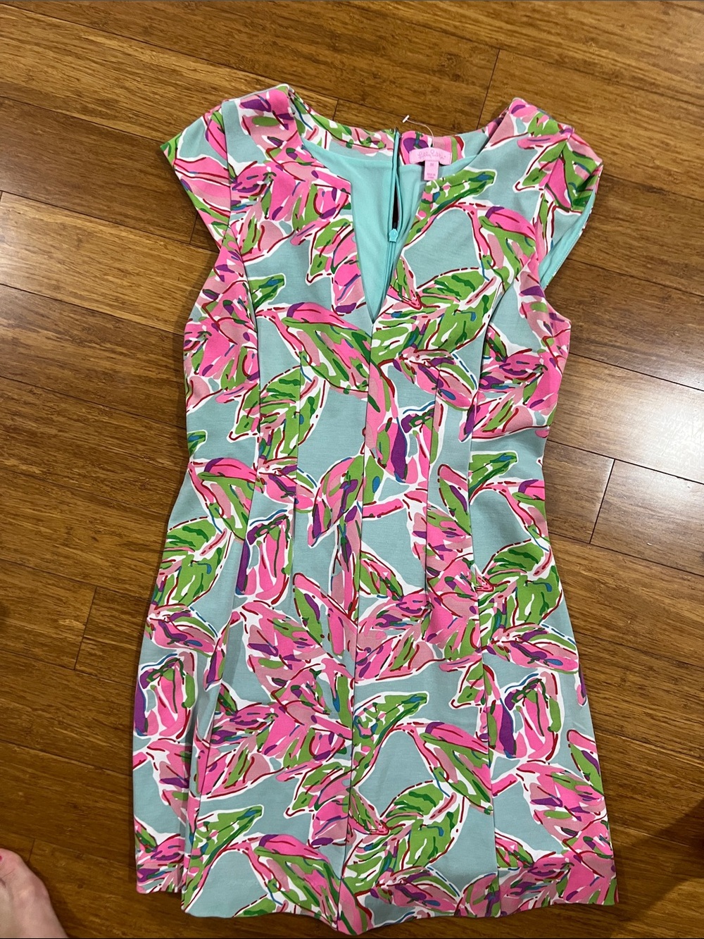 Lilly Pulitzer Pink, Green & Aqua Printed Cap-Sleeve Mini Dress